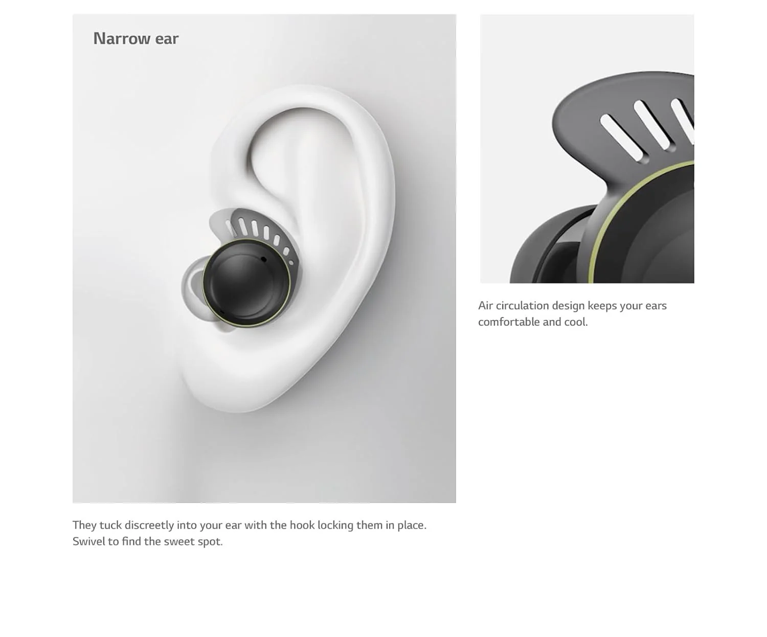 LG TONEFree Fit TF7Q True Wireless Earbuds, Active Noise cancellation, IP67, 3D Sound Stage, UV Nano, Game Mode, 30 hour Battery, Swivel fit Technology - Image 3