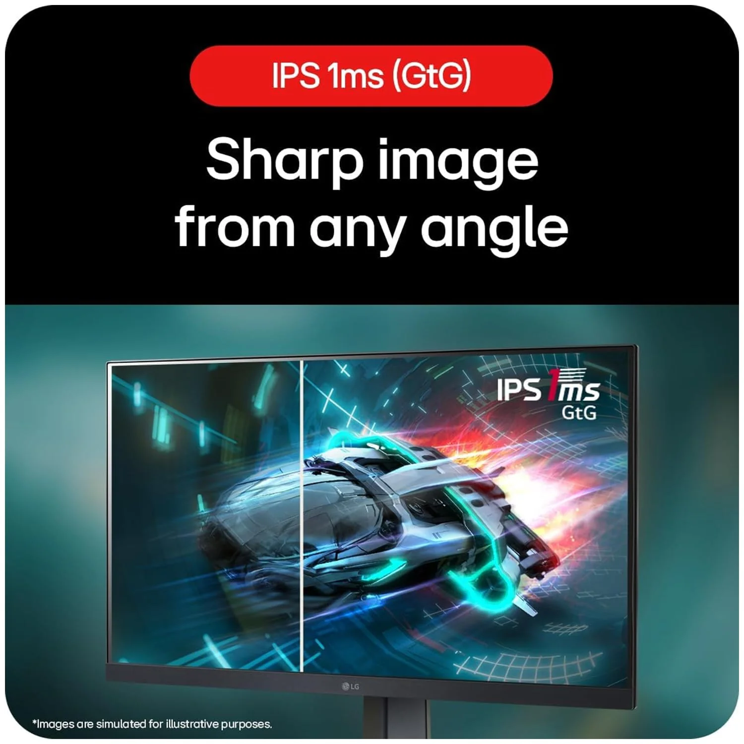 LG Ultragear 24GS65F IPS Full HD Gaming Monitor, 24 Inch, 1920 X 1080, 1ms, 180Hz, HDR 10, NVIDIA G-Sync Compatible, AMD FreeSync, Height/Pivot/Tilt Adjustable Stand, Borderless Design, DP, HDMI - Image 3