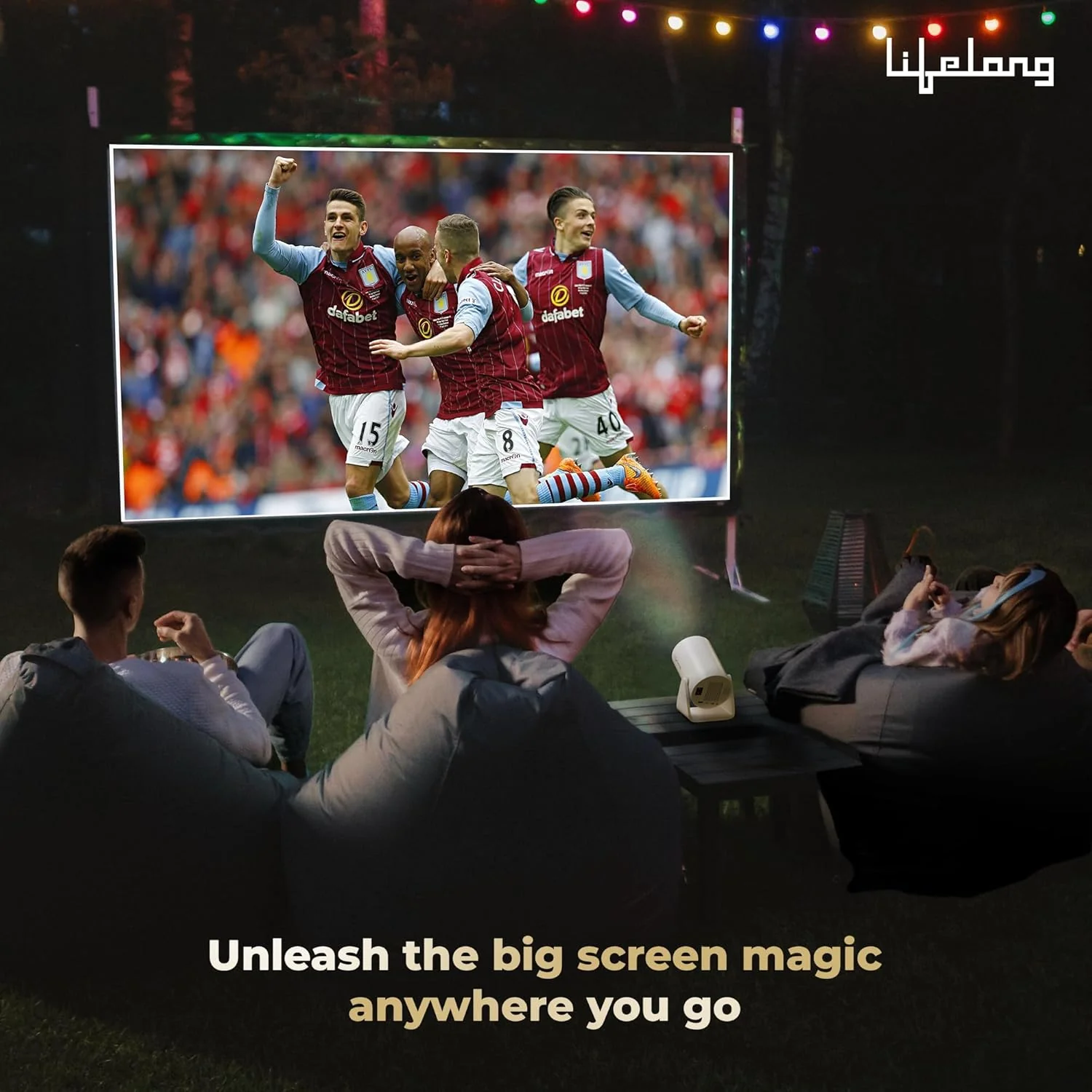 Lifelong Electronics Lightbeam Smart Projector | Android, 1080P& 4K Ultra Support, 3000 Lumens, 720p Native | for Room & Outdoors | All OTT Apps | WiFi/BT, Mirroring, USB, HDMI, 180°, Speakers - Image 11