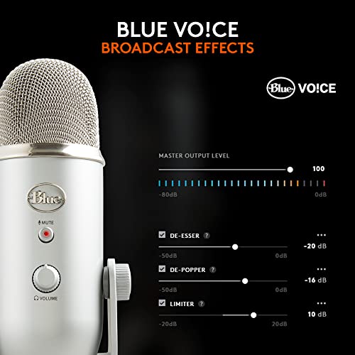 Logitech Blue Yeti USB Microphone for Recording, Streaming, Gaming, Podcasting on PC and Mac, Condenser Mic for Laptop or Computer with Blue VO!CE Effects, Adjustable Stand, Plug and Play - Image 4