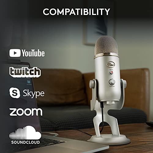 Logitech Blue Yeti USB Microphone for Recording, Streaming, Gaming, Podcasting on PC and Mac, Condenser Mic for Laptop or Computer with Blue VO!CE Effects, Adjustable Stand, Plug and Play - Image 9