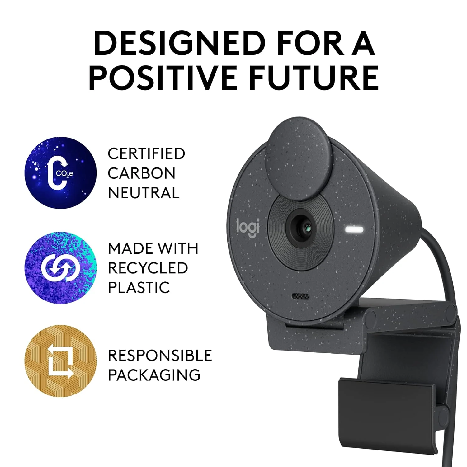 Logitech Brio 300 Full Hd Webcam with Privacy Shutter, Noise Reduction Microphone, USB-C, Certified for Zoom, Microsoft Teams, Google Meet, Auto Light Correction - Graphite - Digital - Image 5