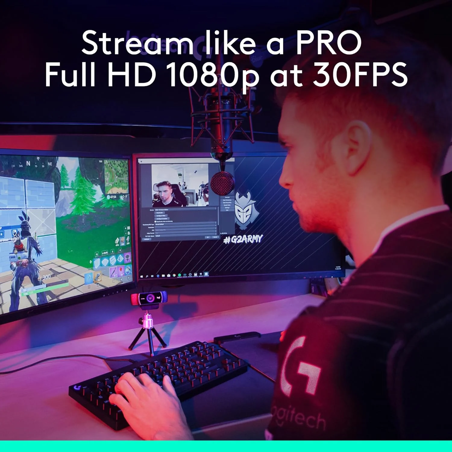 Logitech C922 Pro Stream Webcam, HD 1080p/30fps or HD 720p/60fps, Digital, Hyperfast Streaming, Stereo Audio, HD Light Correction, Autofocus, for YouTube, Twitch, XSplit - Black - Image 11