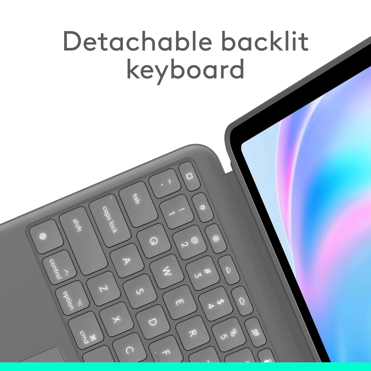 Logitech Combo Touch iPad Air 13-inch (M2 & M3)(2024 & 2025) Keyboard Case - Detachable Backlit Keyboard with Kickstand, Comfortable Typing, Multi-use Mode - Oxford Grey - Image 8