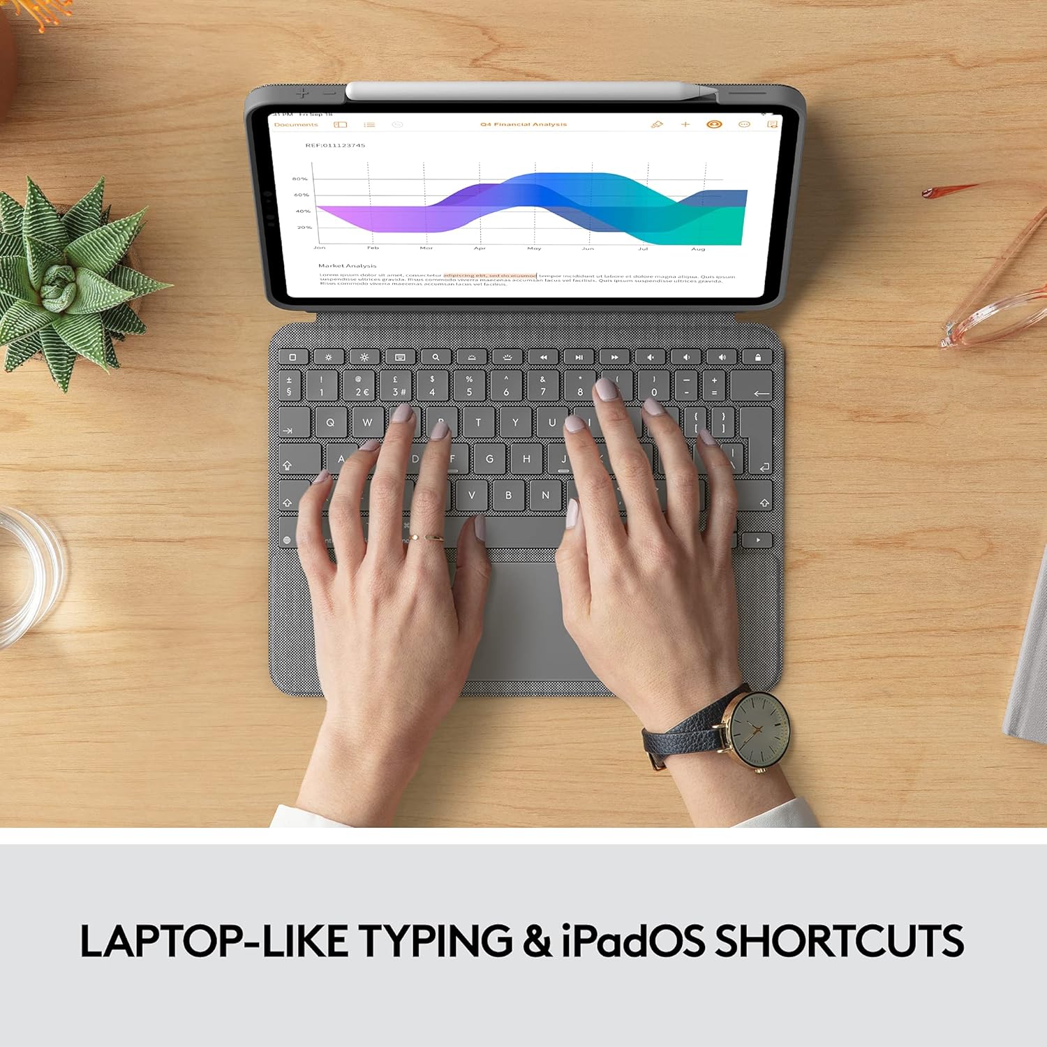 Logitech Combo Touch iPad Pro 11-inch (1st, 2nd, 3rd, 4th gen - 2018, 2020, 2021, 2022) Keyboard Case - Detachable Backlit Keyboard, Click-Anywhere Trackpad - QWERTY Smart Connector, Grey, Medium - Image 11
