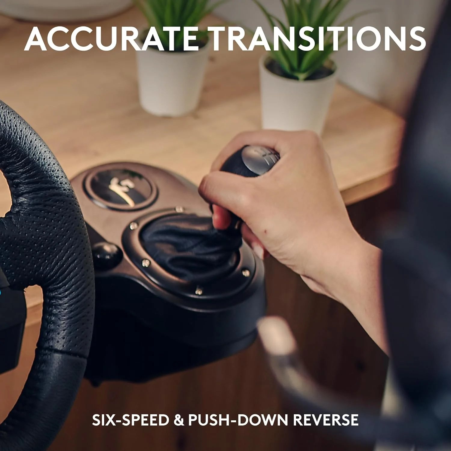 Logitech G Driving Force Racing Wheels Shifter for G29, G920 & G923, 6 Speed, Push Down Reverse Gear, Steel and Leather Construction for PC - Black - Image 4