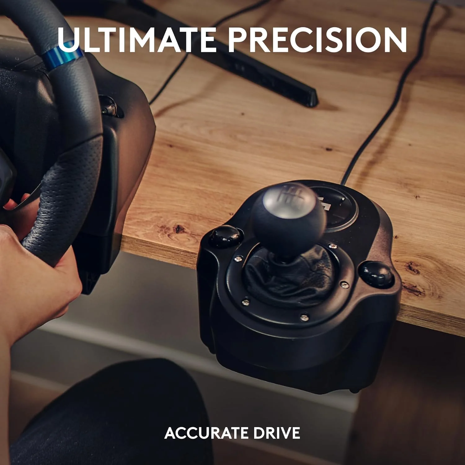 Logitech G Driving Force Racing Wheels Shifter for G29, G920 & G923, 6 Speed, Push Down Reverse Gear, Steel and Leather Construction for PC - Black - Image 7