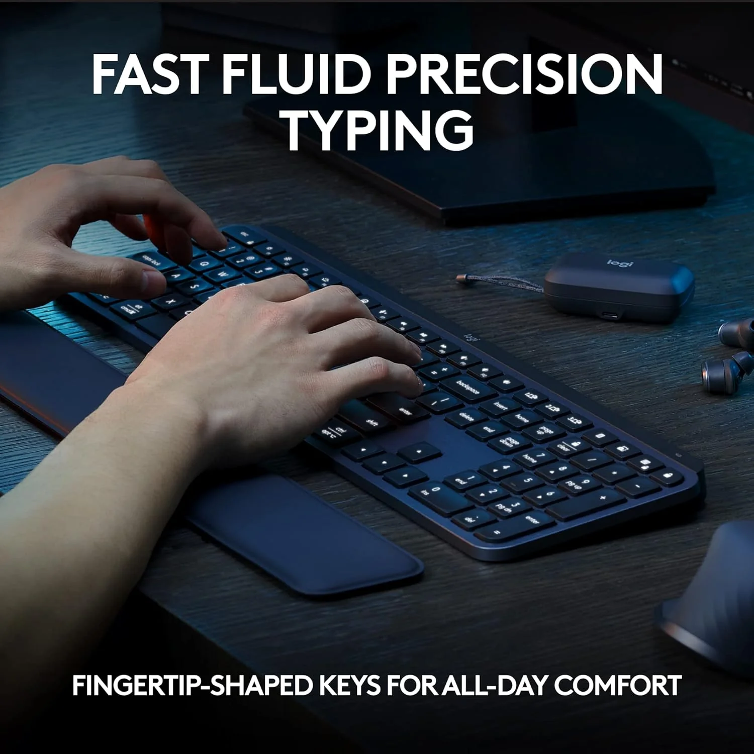 Logitech MX Keys S Wireless Keyboard, Low Profile, Fluid Precise Quiet Typing, Programmable Keys, Backlighting, Bluetooth, USB C Rechargeable, for Windows PC, Linux, Chrome, Mac - Graphite - Image 2