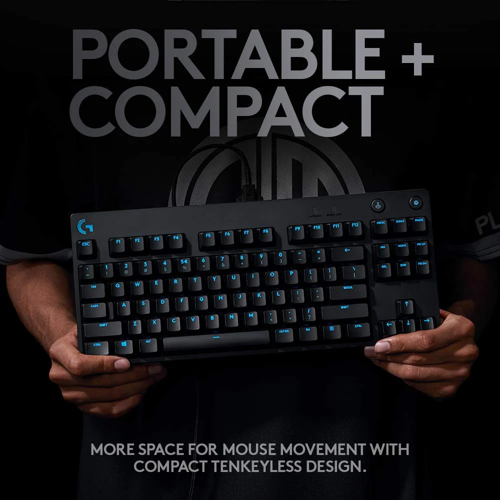Logitech G PRO Mechanical Gaming Keyboard, Ultra Portable Tenkeyless Design, Detachable Micro USB Cable, 16.8 Million Color LIGHTSYNC RGB Backlit Keys,Black - Image 4