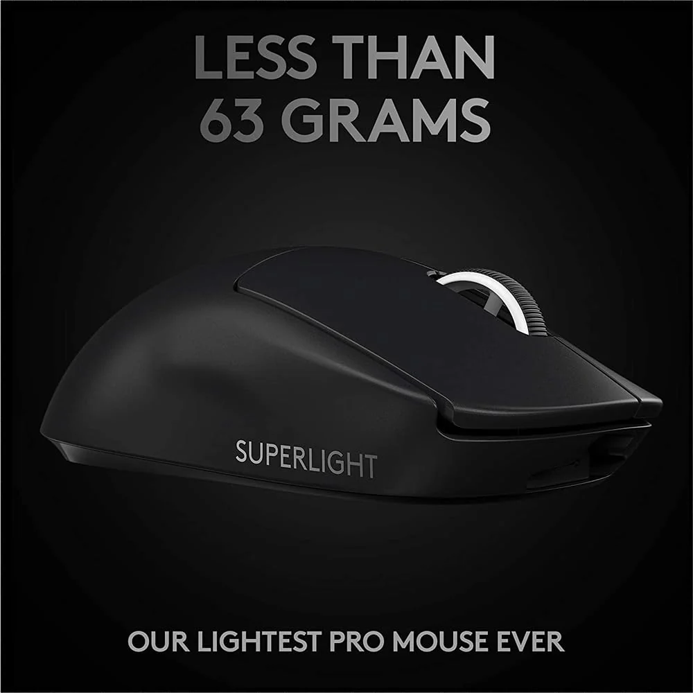 Logitech G PRO X Superlight Wireless USB Gaming Mouse, Ultra Lightweight 63 g, Hero 25K Sensor, 25, 600 DPI, 5 Programmable Buttons, Long Battery Life, for Esports, Compatible with PC/Mac-Black - Image 7