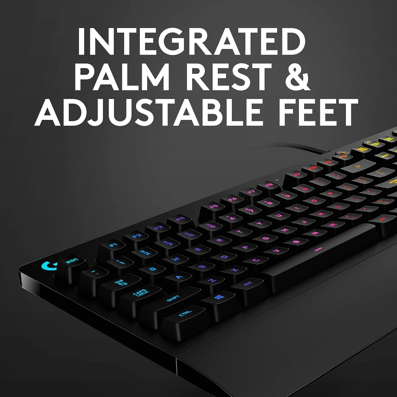 Logitech G213 Prodigy USB Gaming Keyboard, LIGHTSYNC RGB Backlit Keys, Spill-Resistant, Customizable Keys, Dedicated Multi-Media Keys - Black - Image 3