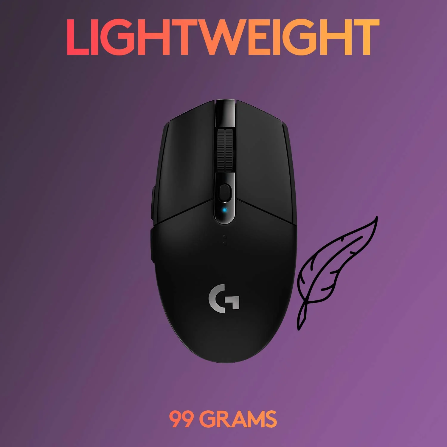 Logitech G304 Lightspeed Wireless Gaming Mouse, Hero Sensor, 12,000 DPI, Lightweight, 6 Programmable Buttons, 250h Battery Life, On-Board Memory, Compatible with PC/Mac - Black - Image 5