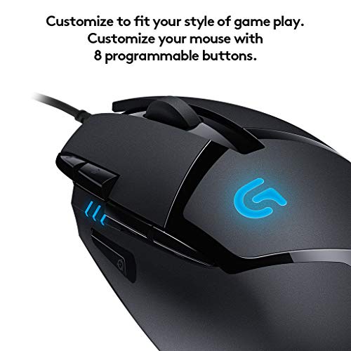 Logitech G402 Hyperion Fury USB Wired Gaming Mouse, 4,000 DPI, Lightweight, 8 Programmable Buttons, Compatible for PC/Mac - Black - Image 4