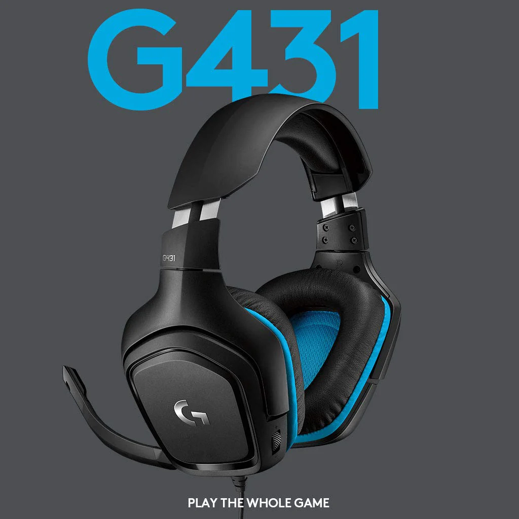 Logitech G431 with 7.1 Surround Sound, DTS X 2.0, 50 mm Audio Drivers, USB and 3.5 mm Jack, Flip-to-Mute Mic Wired Over Ear Headphones with Mic for PC - Black - Image 7