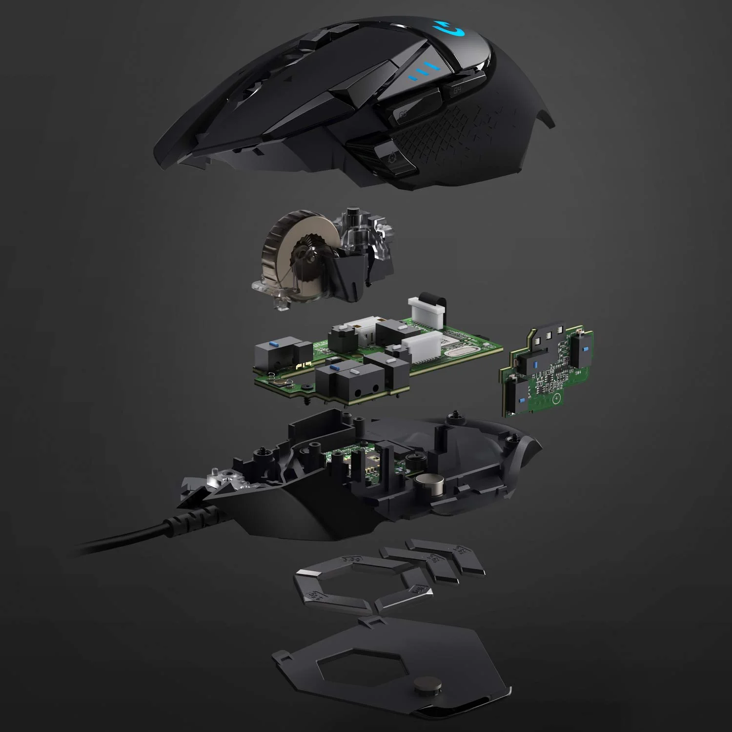 Logitech G502 Hero High Performance Wired USB Gaming Mouse, Hero 25K Sensor, 25,600 DPI, RGB, Adjustable Weights, 11 Programmable Buttons, On-Board Memory, PC/Mac - Black - Image 11