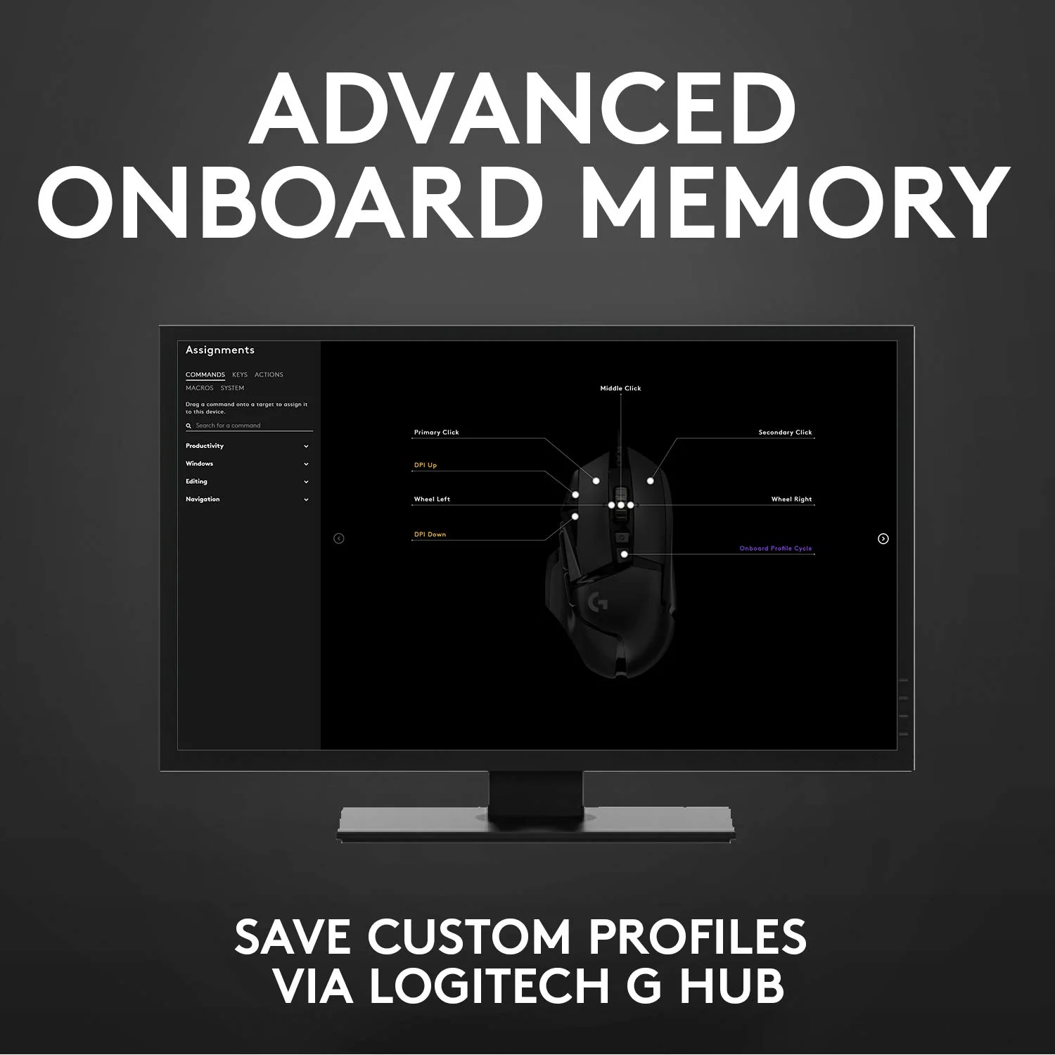 Logitech G502 Hero High Performance Wired USB Gaming Mouse, Hero 25K Sensor, 25,600 DPI, RGB, Adjustable Weights, 11 Programmable Buttons, On-Board Memory, PC/Mac - Black - Image 8