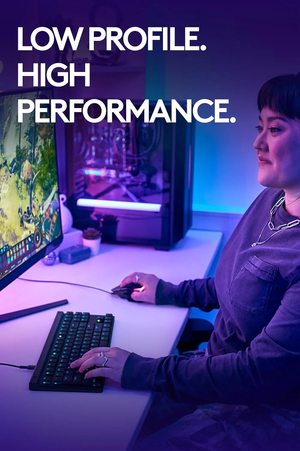 Logitech G515 TKL Wired Low Profile Gaming Keyboard, Fully Customisable RGB, Double-Shot PBT Keycaps, Tactile/Brown Switches - Image 2