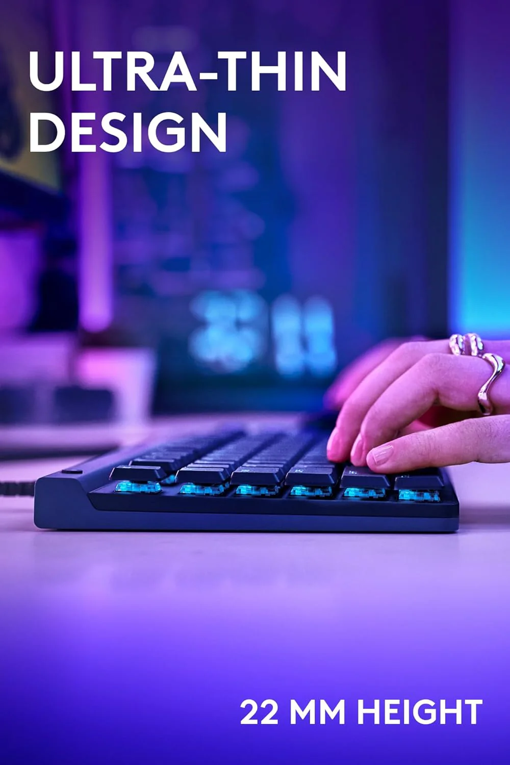 Logitech G515 TKL Wired Low Profile Gaming Keyboard, Fully Customisable RGB, Double-Shot PBT Keycaps, Tactile/Brown Switches - Image 4
