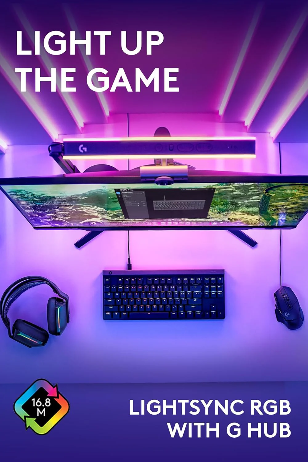 Logitech G515 TKL Wired Low Profile Gaming Keyboard, Fully Customisable RGB, Double-Shot PBT Keycaps, Tactile/Brown Switches - Image 6
