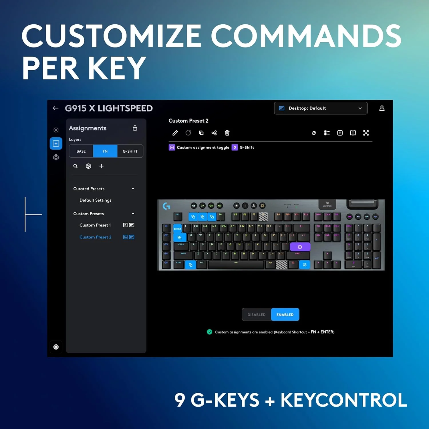 Logitech G915 X LIGHTSPEED Low-Profile Wireless Gaming Keyboard, Double-Shot PBT Keycaps, Fully Programmable Keys, RGB Backlighting, Sleek Aluminum Finishing, GL Brown Tactile Switches - PC/Mac- Black - Image 4