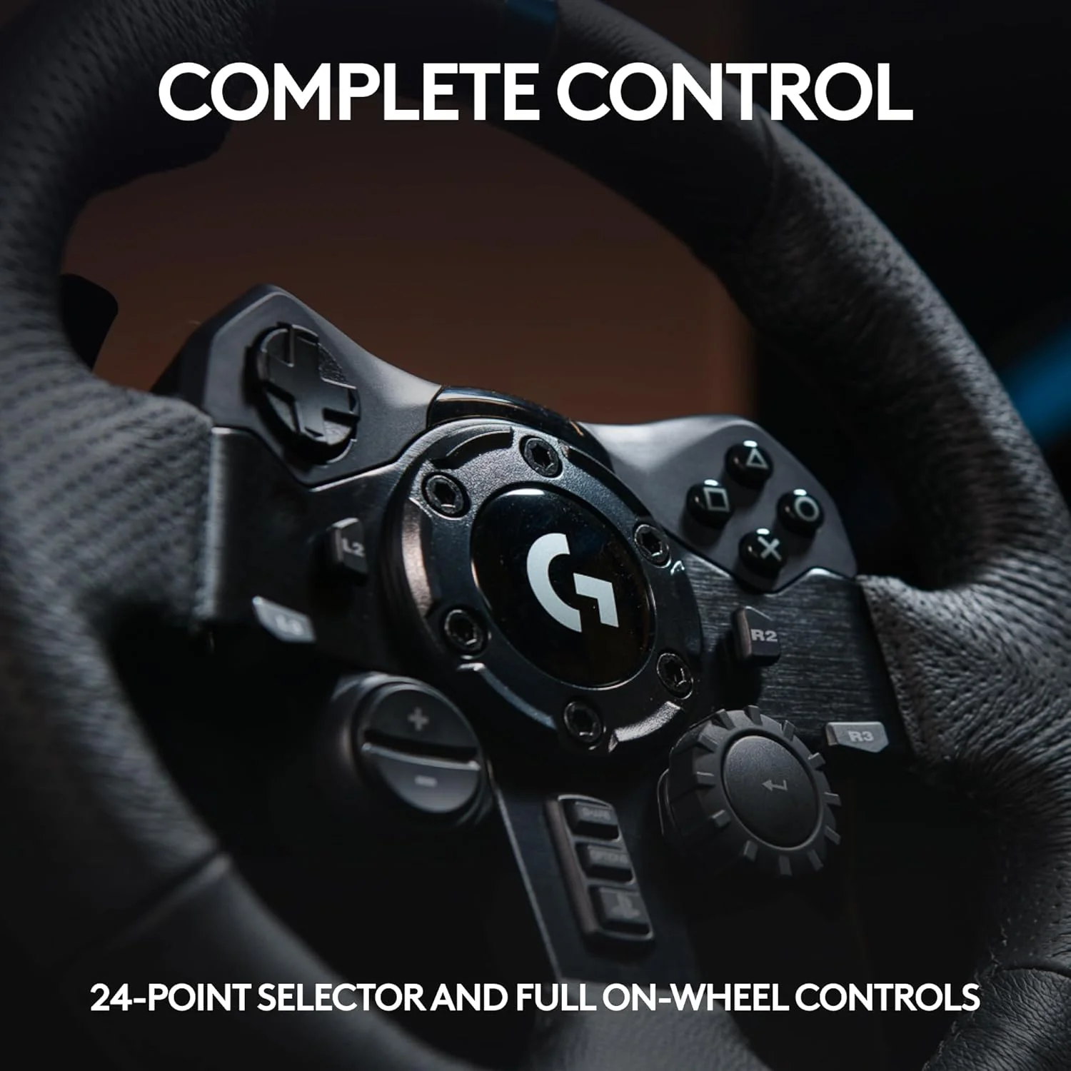 Logitech G923 Racing Wheel and Pedals, TRUEFORCE Feedback, Responsive Driving Design, Dual Clutch Launch Control, Genuine Leather Steering Wheel Cover, for PS5, PS4, PC, Mac - Black - Image 4
