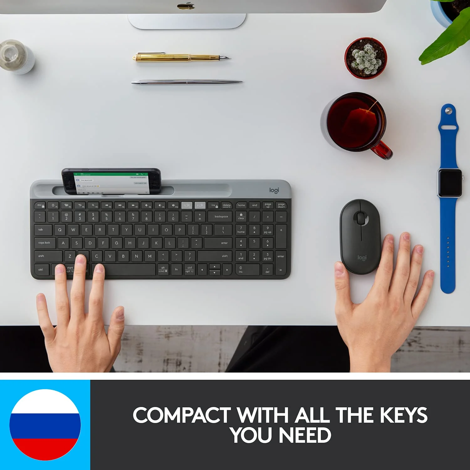 Logitech K580 Slim Multi-Device Wireless Keyboard Bluetooth/Receiver - Image 3