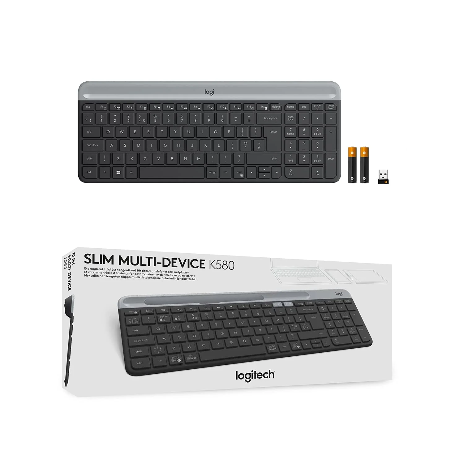Logitech K580 Slim Multi-Device Wireless Keyboard Bluetooth/Receiver - Image 6