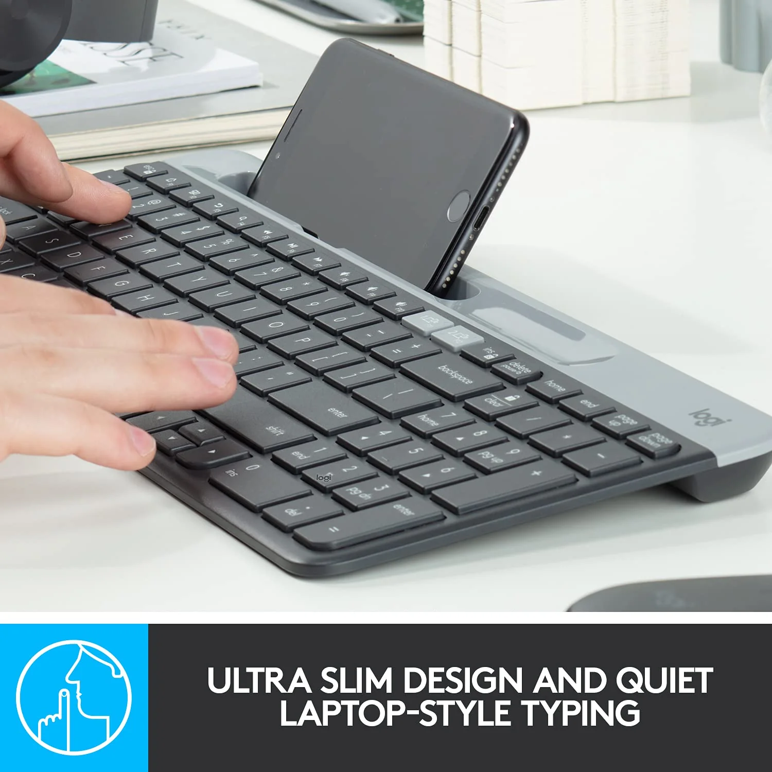 Logitech K580 Slim Multi-Device Wireless Keyboard Bluetooth/Receiver - Image 9