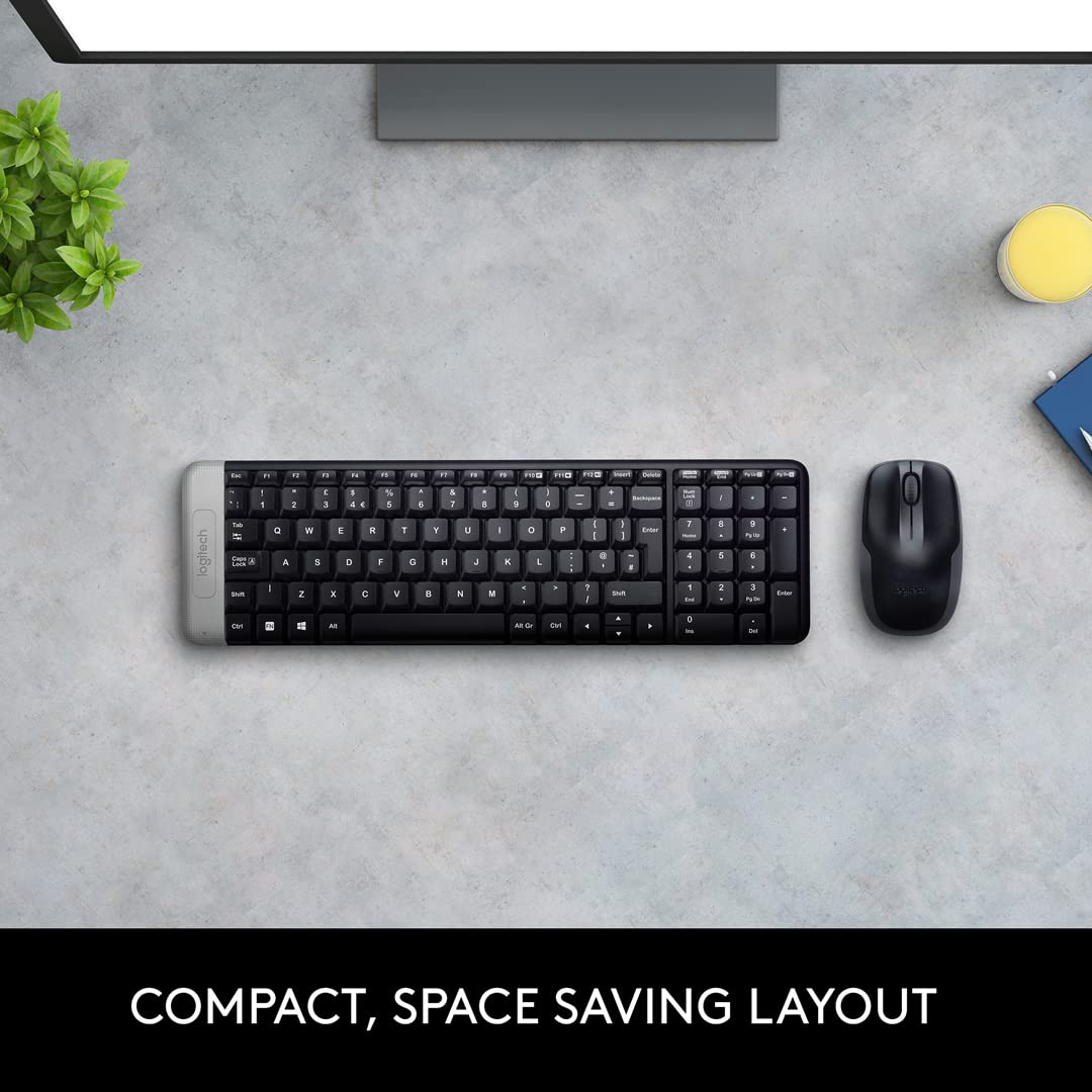 Logitech MK215 Wireless Keyboard and Mouse Combo, 2.4 GHz Wireless, 3 Years Warranty, Compact Design, 2-Year Battery Life(Keyboard),5 Month Battery Life(Mouse) PC/Laptop- Black - Image 3