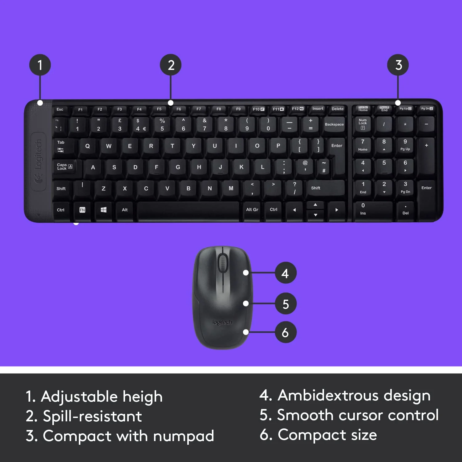 Logitech MK215 Wireless Keyboard and Mouse Combo, 2.4 GHz Wireless, 3 Years Warranty, Compact Design, 2-Year Battery Life(Keyboard),5 Month Battery Life(Mouse) PC/Laptop- Black - Image 6