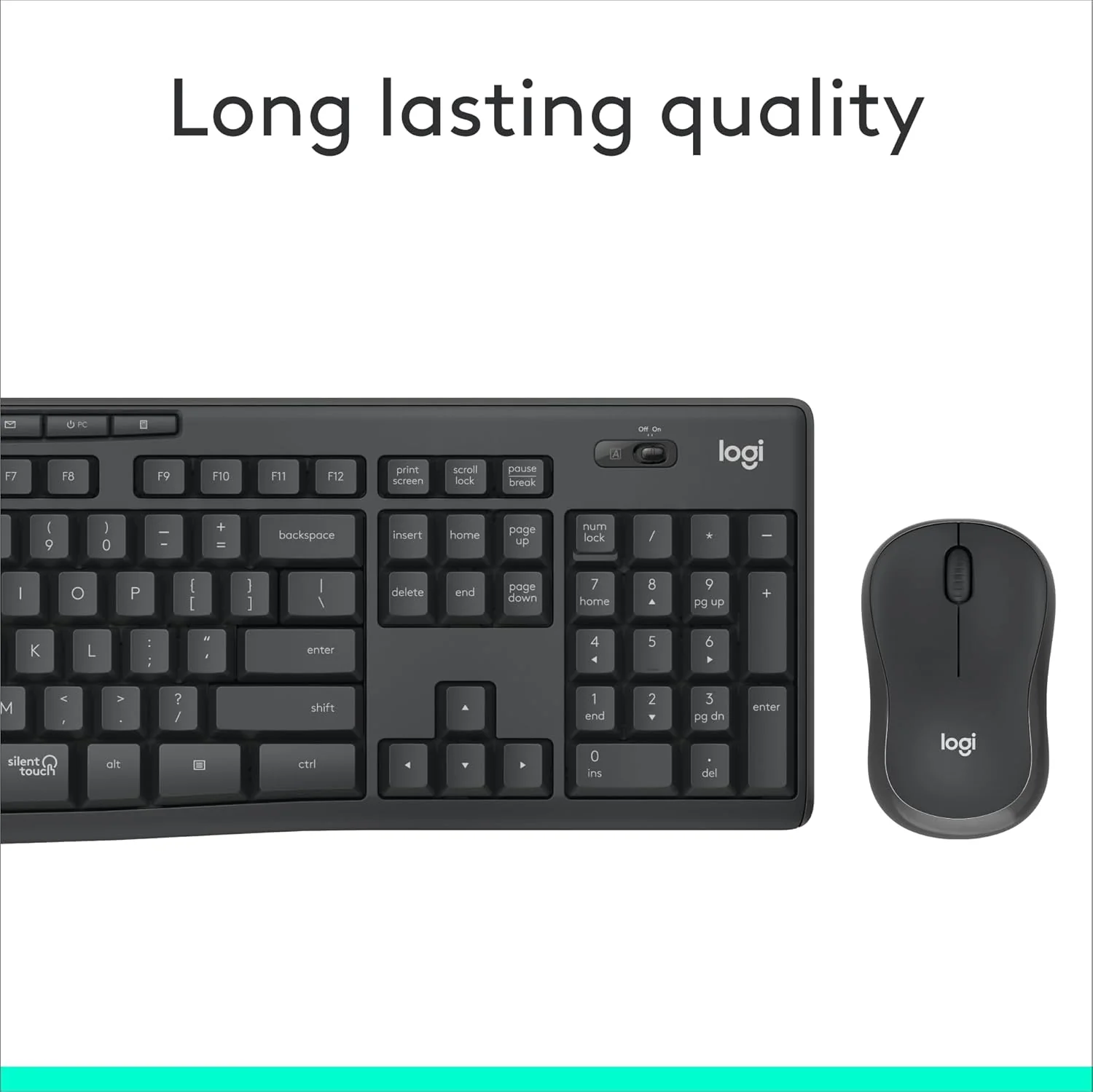 Logitech MK295 Silent Wireless Mouse & Keyboard Combo with SilentTouch Technology, Full Numpad, Advanced Optical Tracking, Lag-Free Wireless, 90% Less Noise - Black - Image 6