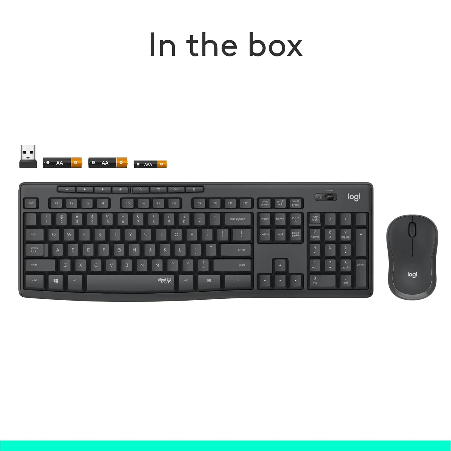 Logitech MK295 Silent Wireless Mouse & Keyboard Combo with SilentTouch Technology, Full Numpad, Advanced Optical Tracking, Lag-Free Wireless, 90% Less Noise - Black - Image 9