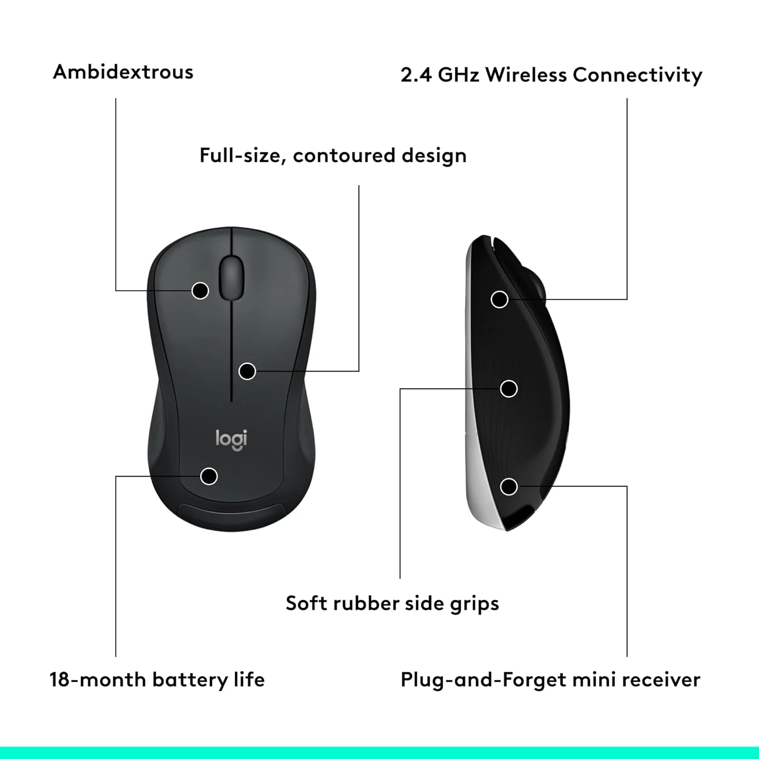 Logitech MK540 Advanced Wireless Keyboard and Mouse Combo for Windows, 2.4 GHz Unifying USB-Receiver, Multimedia Hotkeys, 3-Year Battery Life, for PC, Laptop - Image 8