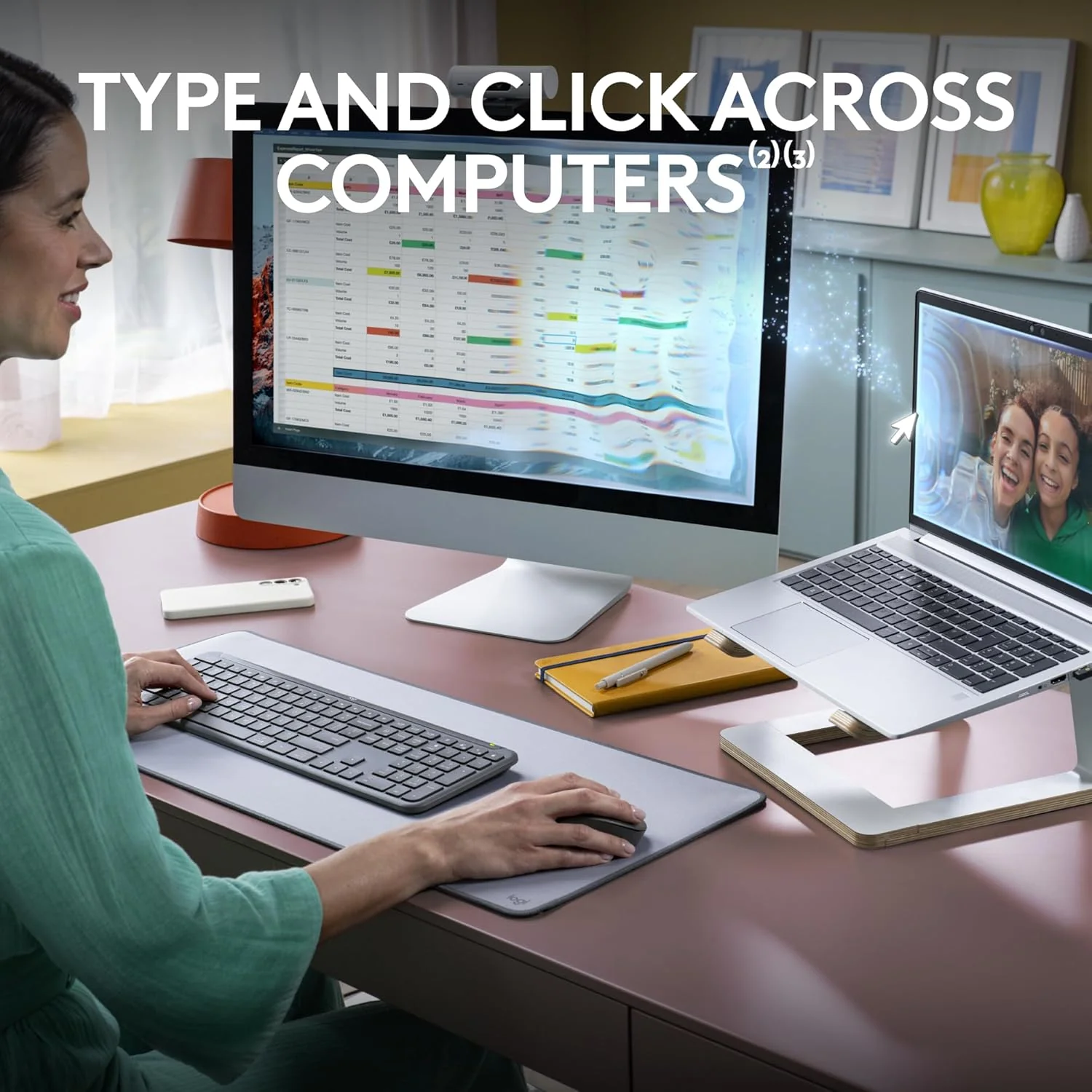 Logitech MK950 Signature Slim Wireless Keyboard and Mouse Combo, Sleek Design, Quiet Typing and Clicking, Switch Across Three Devices, Bluetooth, Multi-OS, Works with Windows and Mac - Image 3