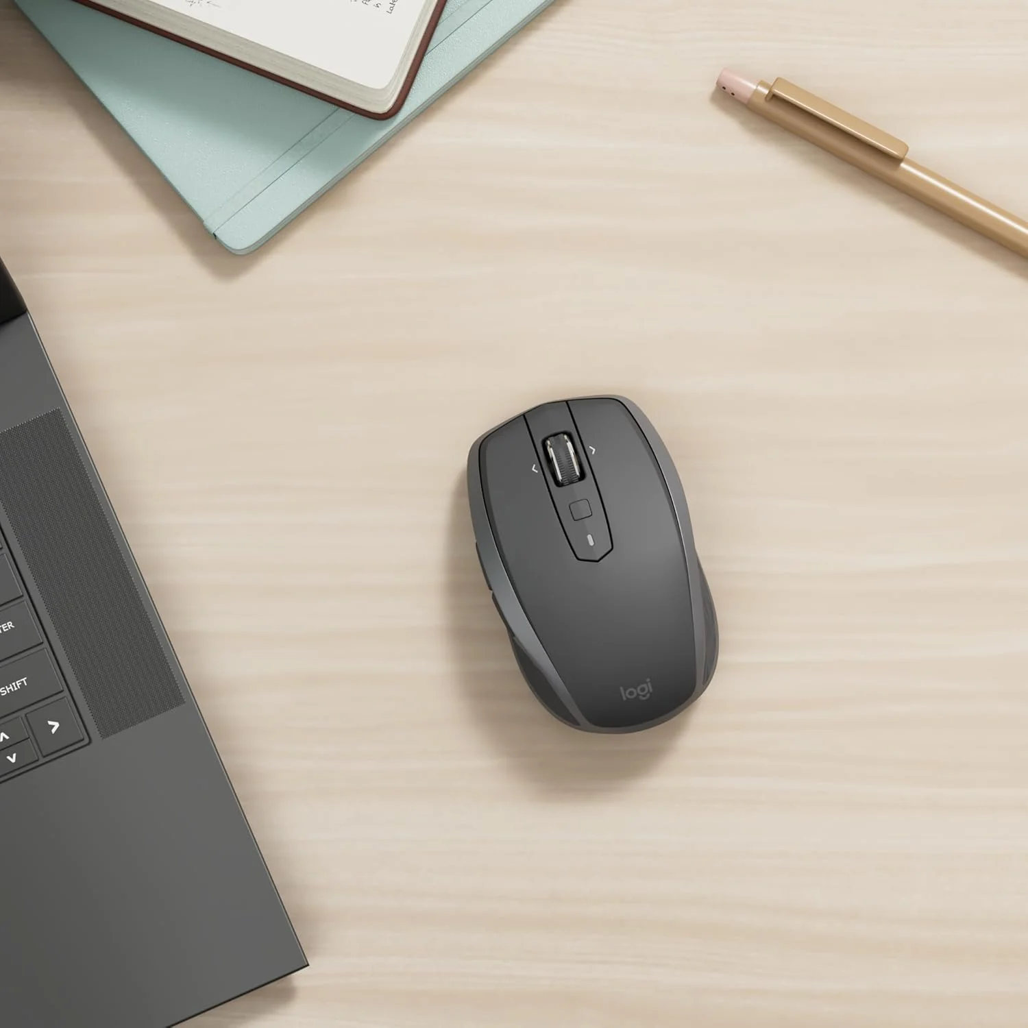 Logitech MX Anywhere 2S Bluetooth Edition Wireless Mouse, Multi-Surface, Hyper-Fast Scrolling, Rechargeable, Portable, Connects Up to 3 Mac/PC Computers - Graphite - Image 2