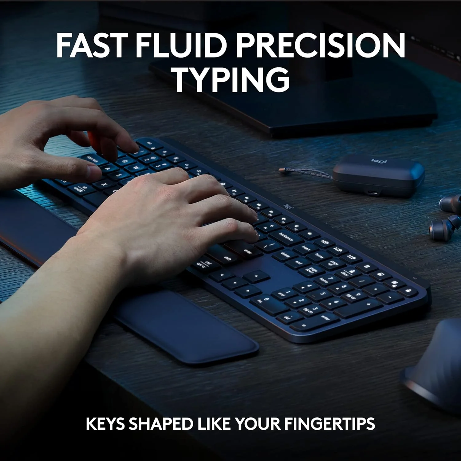 Logitech MX Keys S Combo - Performance Wireless Keyboard and Mouse with Palm Rest, Customisable Illumination, Fast Scrolling, Bluetooth, USB C, for Windows, Linux, Chrome, Mac - Image 5
