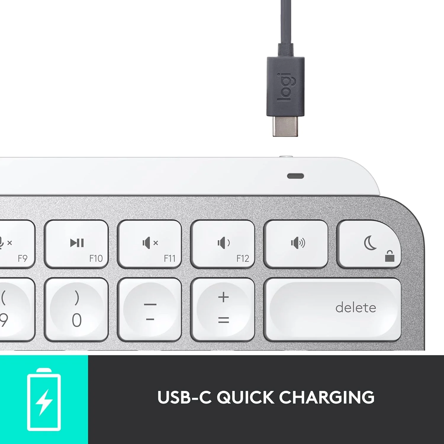 Logitech MX Keys Mini for Mac Minimalist Wireless Illuminated Keyboard with Free Adobe Subscription, Compact, Bluetooth, Backlit Keys, USB-C, Tactile Typing, Metal Build-Pale Grey - Image 5