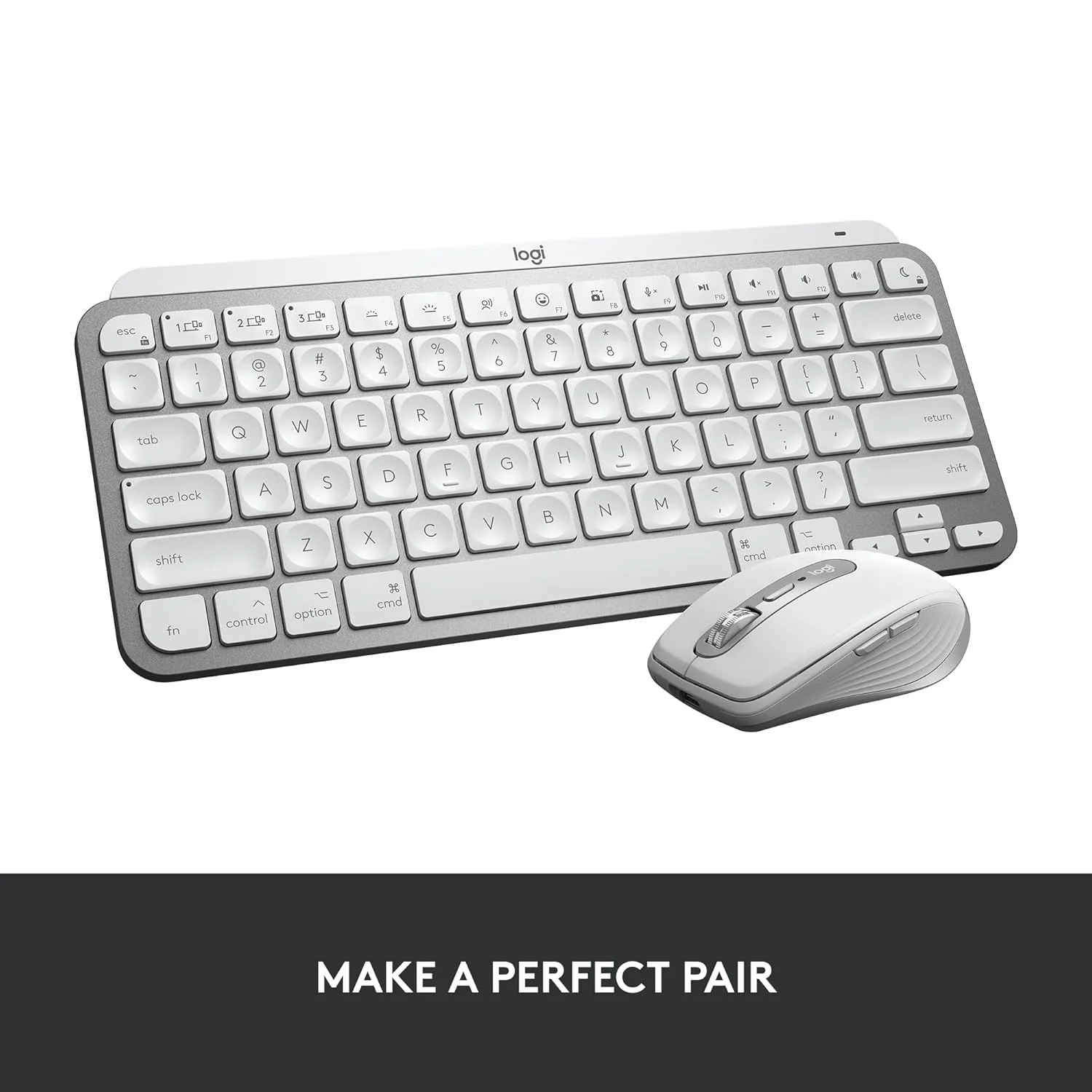 Logitech MX Keys Mini for Mac Minimalist Wireless Illuminated Keyboard with Free Adobe Subscription, Compact, Bluetooth, Backlit Keys, USB-C, Tactile Typing, Metal Build-Pale Grey - Image 8