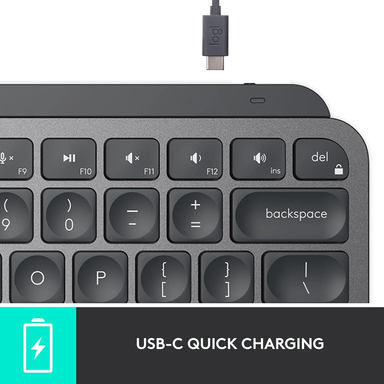Logitech Mx Keys Mini Minimalist Wireless Illuminated Keyboard, Compact, Bluetooth, Backlit, USB-C, Compatible with Apple Macos, iOS, Windows, Linux, Android, Metal Build-Graphite - Image 6
