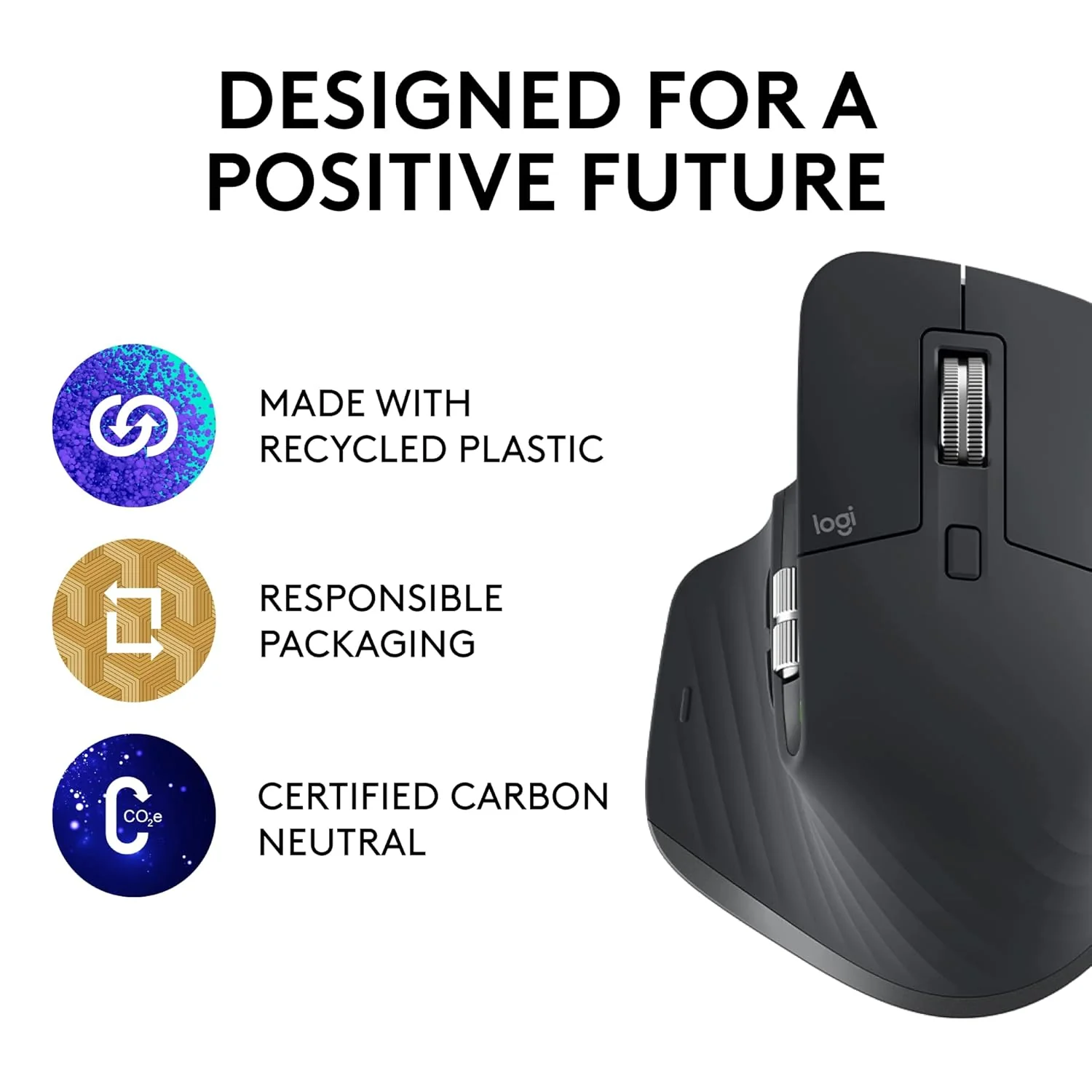 Logitech MX Master 3 Wireless Mouse, Ultrafast Scrolling, Use on Any Surface, Ergonomic, 4000 Dpi, Customisation, USB-C, Bluetooth/USB, Apple Mac iPad OS Microsoft PC Windows Linux, Dark Grey - Image 4