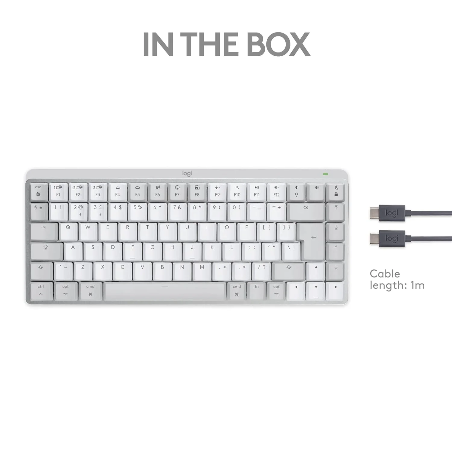 Logitech MX Mechanical Mini for Mac Wireless Illuminated Keyboard with Free Adobe subscription, Low-Profile Performance Switches, Tactile Quiet Keys, Backlit, Bluetooth, USB-C, Apple, iPad - Pale Grey - Image 10