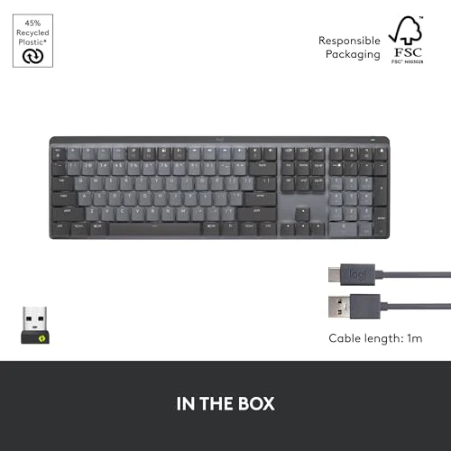 Logitech MX Mechanical Wireless Illuminated Performance Keyboard with Free Adobe Subscription, Linear Switches, Backlit Keys, Bluetooth, USB-C - Image 12