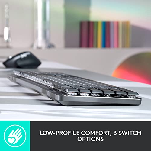 Logitech MX Mechanical Wireless Illuminated Performance Keyboard with Free Adobe Subscription, Linear Switches, Backlit Keys, Bluetooth, USB-C - Image 3
