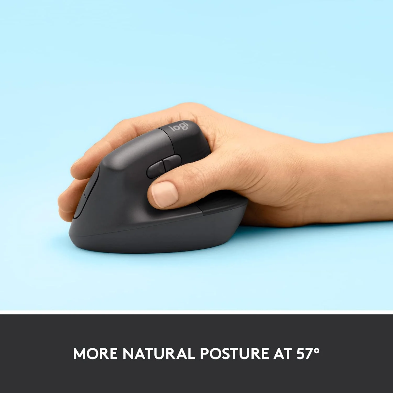 Logitech MX Vertical Wireless Mouse with Free Adobe Subscription, Ergonomic Design Reduces Muscle Strain, Move Content Between 3 Windows and Apple Computers, Rechargeable, Graphite - Image 4
