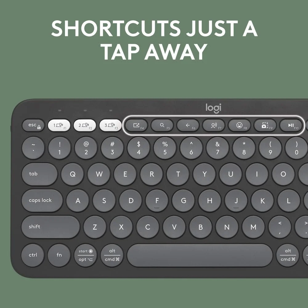 Logitech Pebble Keys 2 K380s, Multi-Device Bluetooth Wireless Keyboard with Customisable Shortcuts, Slim and Portable, Easy-Switch for Windows, macOS, iPadOS, Android, Chrome OS - Image 4