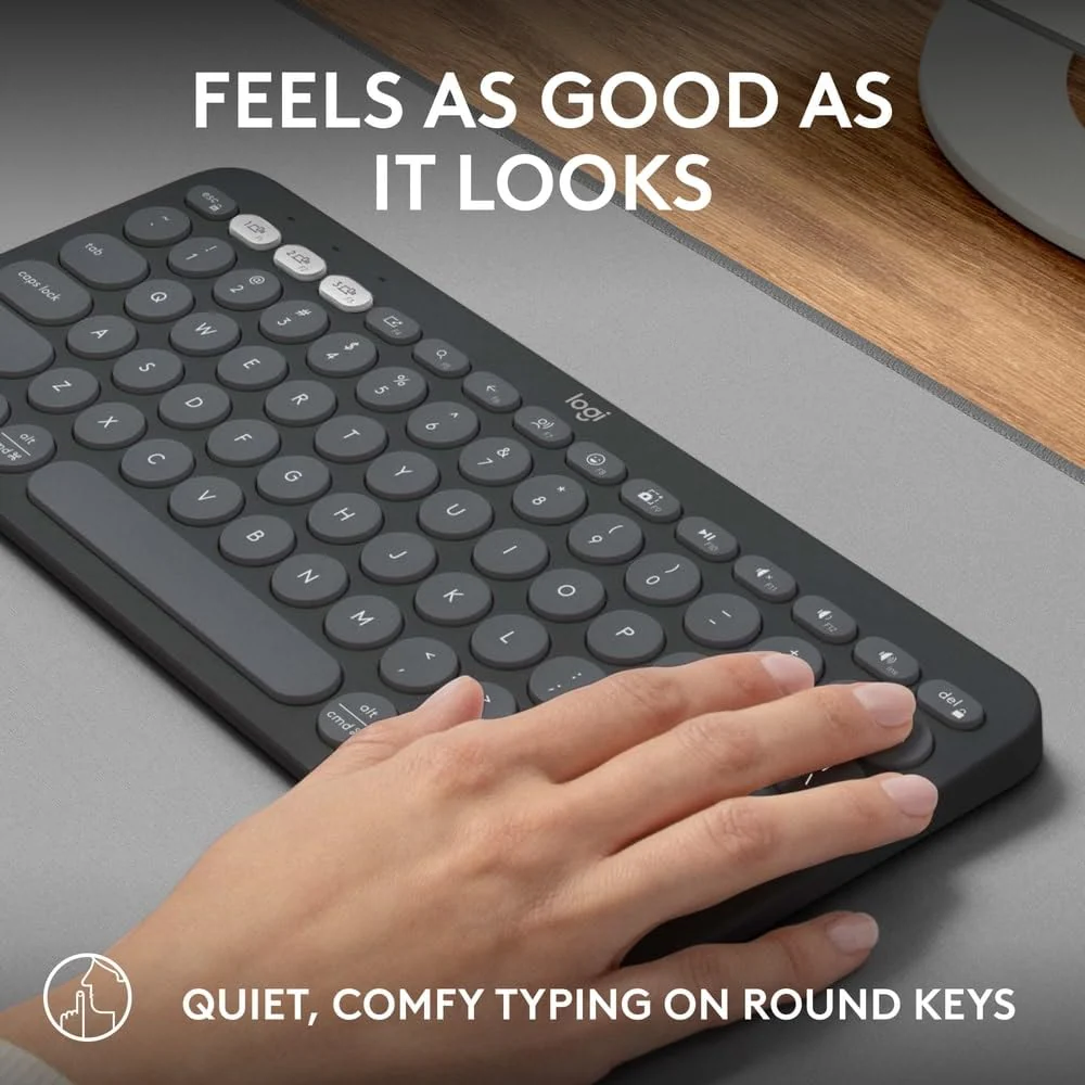 Logitech Pebble Keys 2 K380s, Multi-Device Bluetooth Wireless Keyboard with Customisable Shortcuts, Slim and Portable, Easy-Switch for Windows, macOS, iPadOS, Android, Chrome OS - Image 5