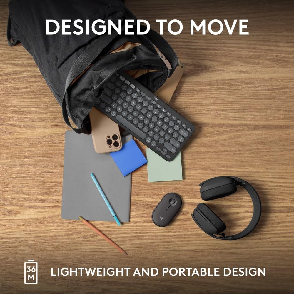 Logitech Pebble Keys 2 K380s, Multi-Device Bluetooth Wireless Keyboard with Customisable Shortcuts, Slim and Portable, Easy-Switch for Windows, macOS, iPadOS, Android, Chrome OS - Image 8