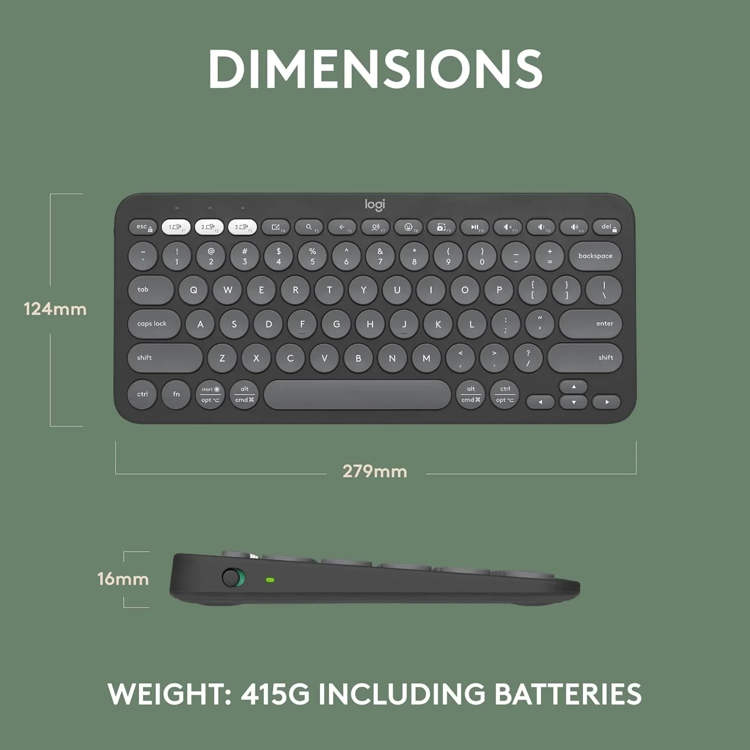 Logitech Pebble Keys 2 K380s, Multi-Device Bluetooth Wireless Keyboard with Customisable Shortcuts, Slim and Portable, Easy-Switch for Windows, macOS, iPadOS, Android, Chrome OS - Image 9