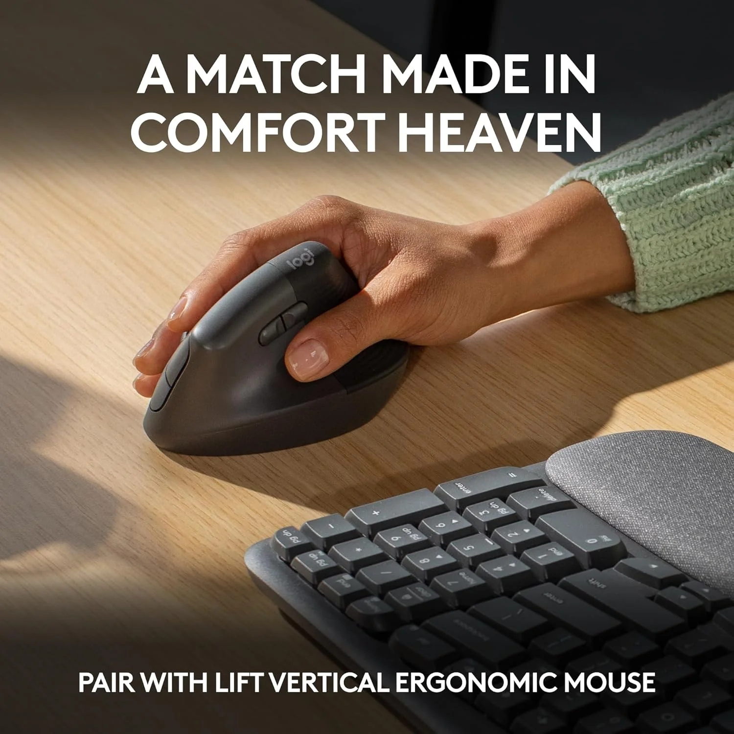 Logitech Wave Keys Wireless Ergonomic Keyboard with Cushioned Palm Rest (Without Receiver & Stand) - Image 11
