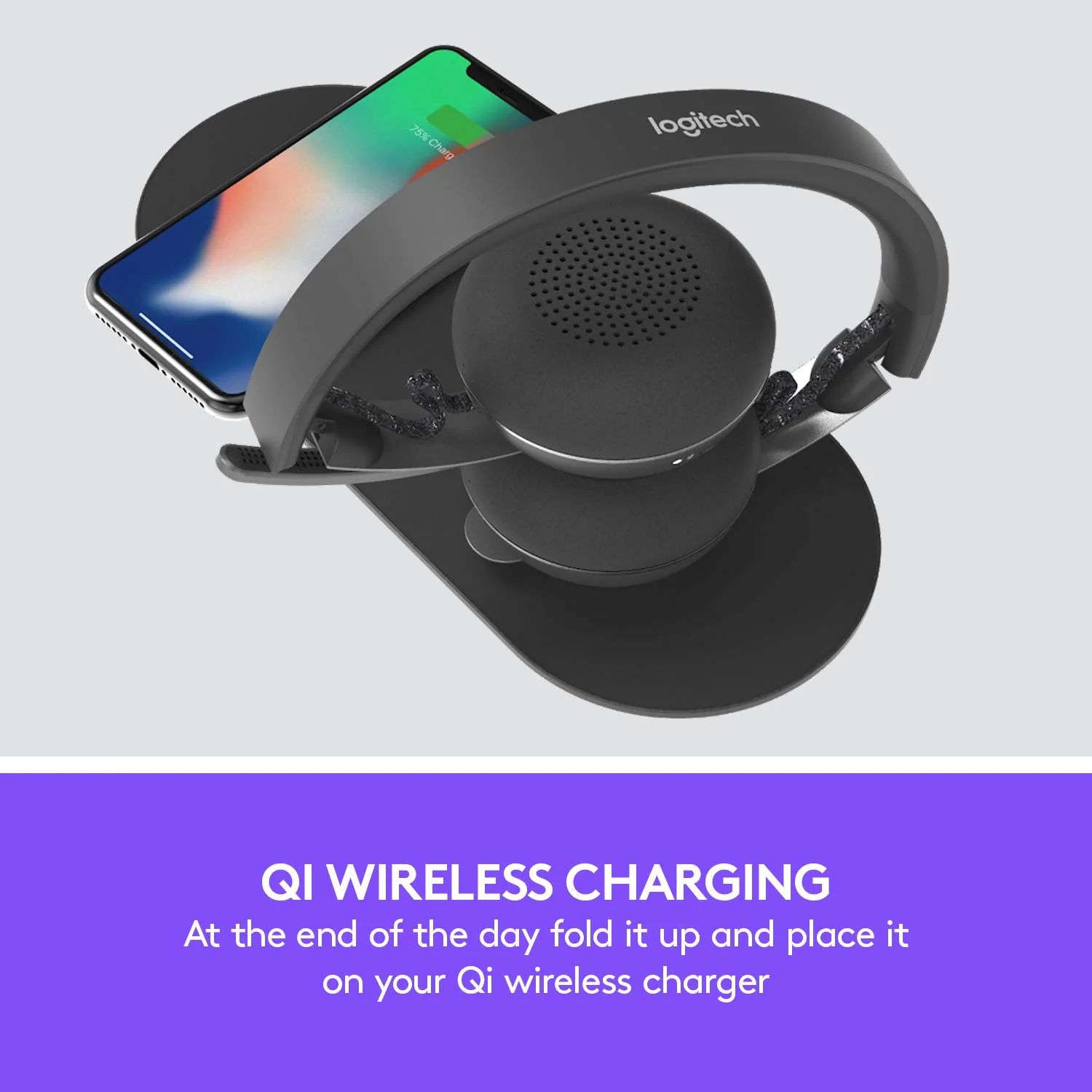 Logitech Zone Wireless Certified for Microsoft Teams Bluetooth Headset, Graphite - Image 2